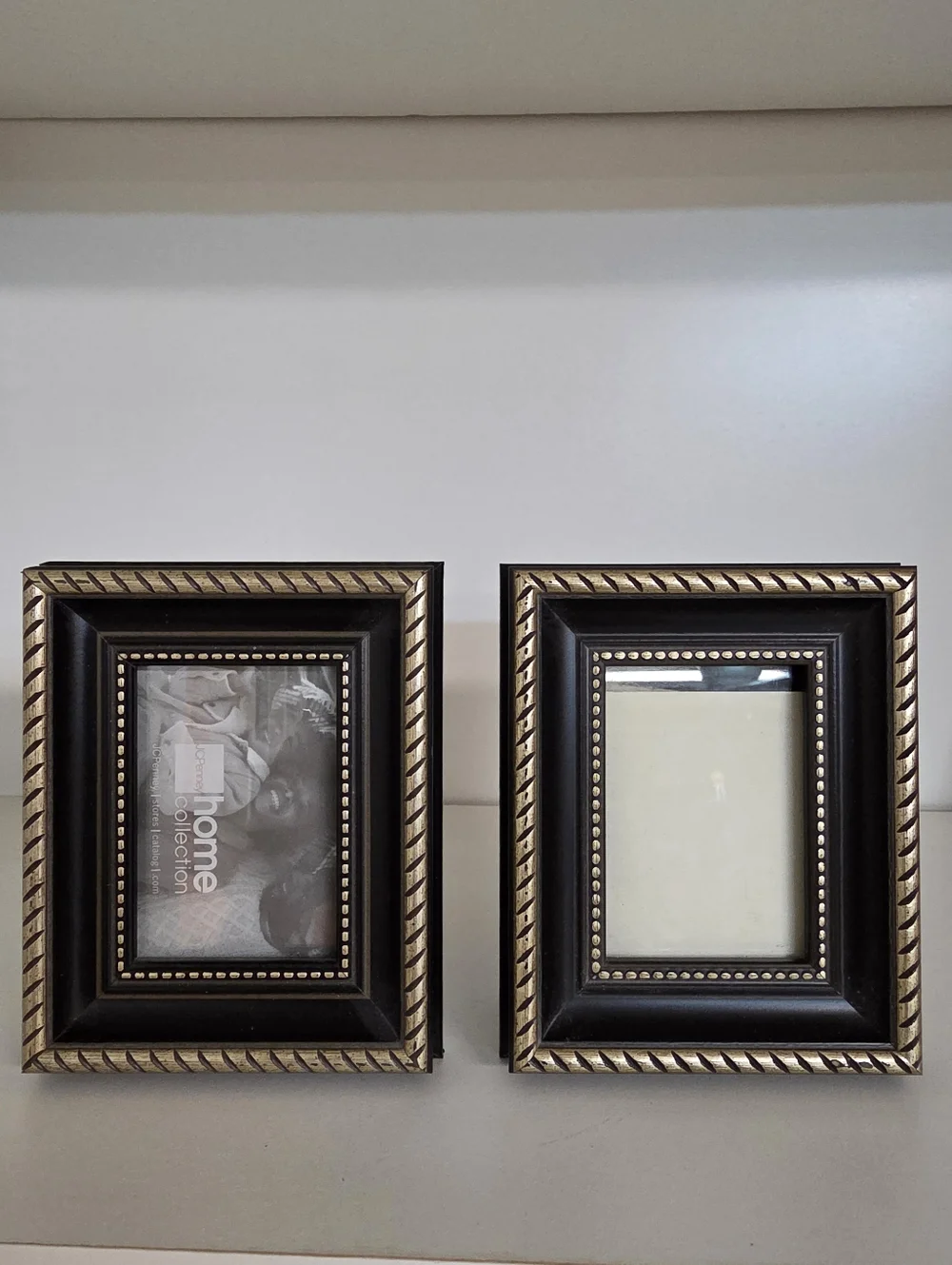 JCPenney Home Collection Pair Of Black Wood Frames w/Gold Rope Detail